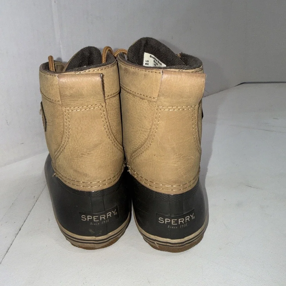 Sperry Port‎ Shoes Brown Tan Lace Up Comfort Rain Duck Boots Youth Kids Size 4M